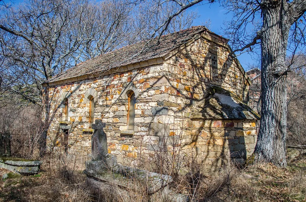 View of the Church of the Ascension of Jesus in the village Arbanaško