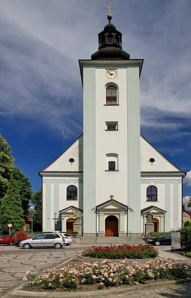 Skoczów, parish church of Saints Apostles Peter and Paul, build in 1762, 1862, 1901