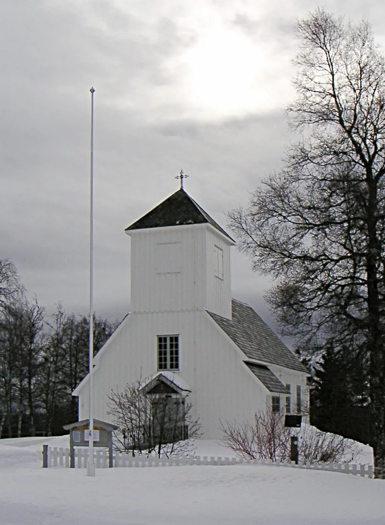 Leirskogen Church, at Leirskogen, Sør-Aurdal, Norway (no:Leirskogen kirke) This is a photo of a monument in Norway, number: 84283 in the Norwegian Directorate for Cultural Heritage database.