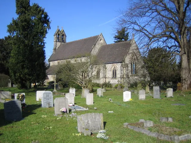 Holy Trinity parish church, Leverstock Green, Hertfordshire, seen from the south
