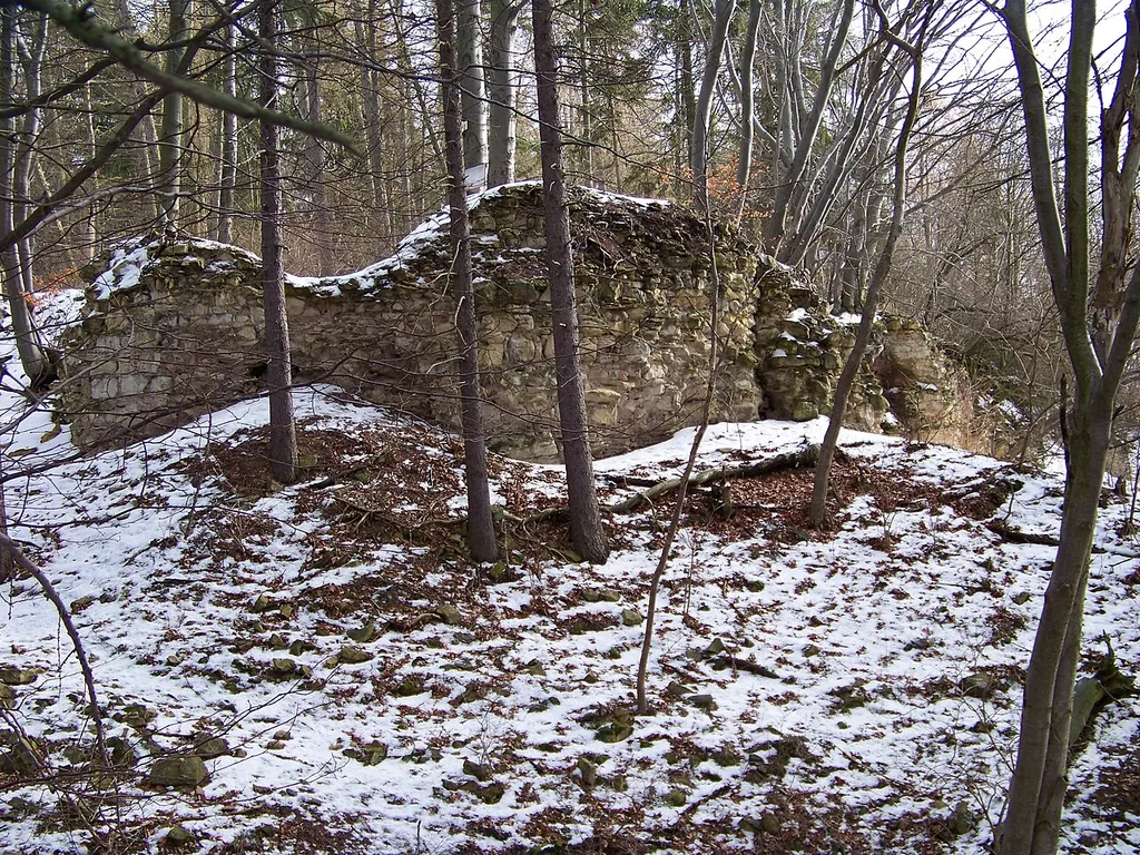 Mutějovice, Rakovník District, the Czech Republic. The ruin of Džbán Castle.