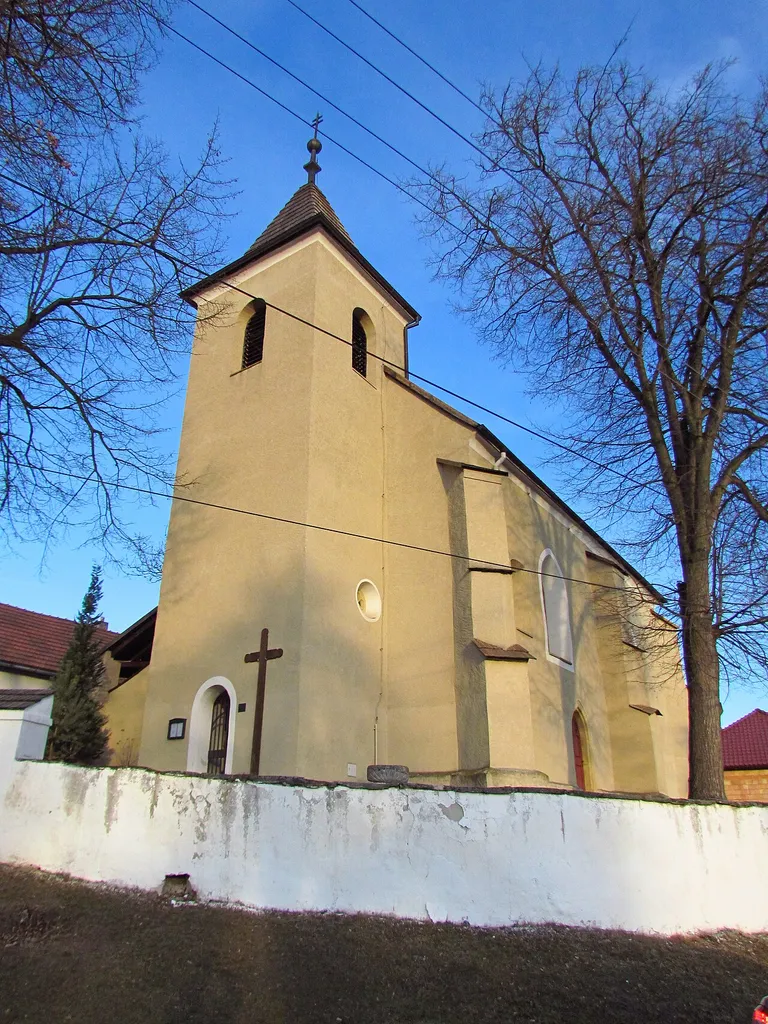 Overview of Church of Saint Martin in Kralice nad Oslavou, Třebíč District.