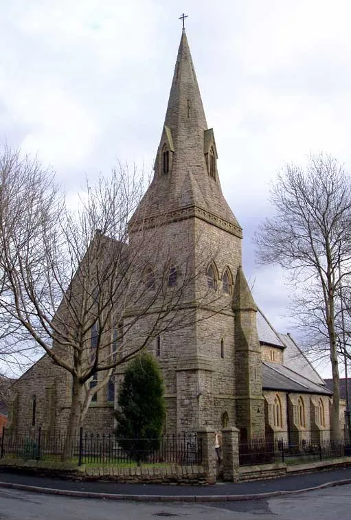 St James' parish church, St James' Street, East Crompton, Shaw and Crompton, Greater Manchester, England, seen from the west