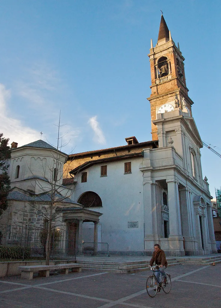 Santo Stefano Church and San Giovanni Battista baptistery in Mariano Comense (Como) Italy