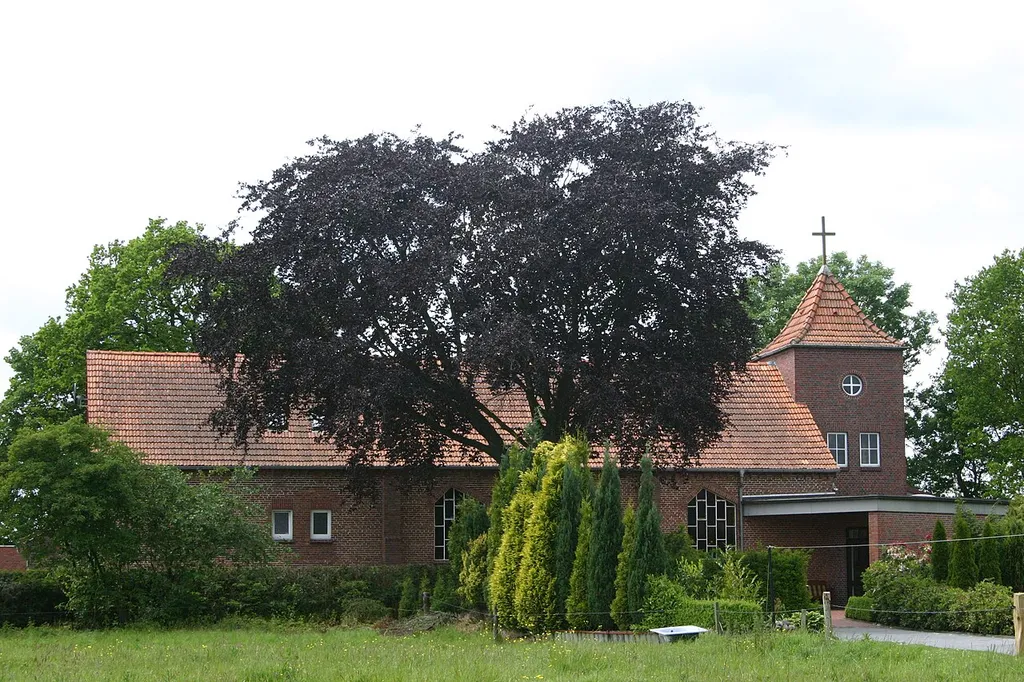 Methodist church in Neuschoo, district of Wittmund, East Frisia, Germany.