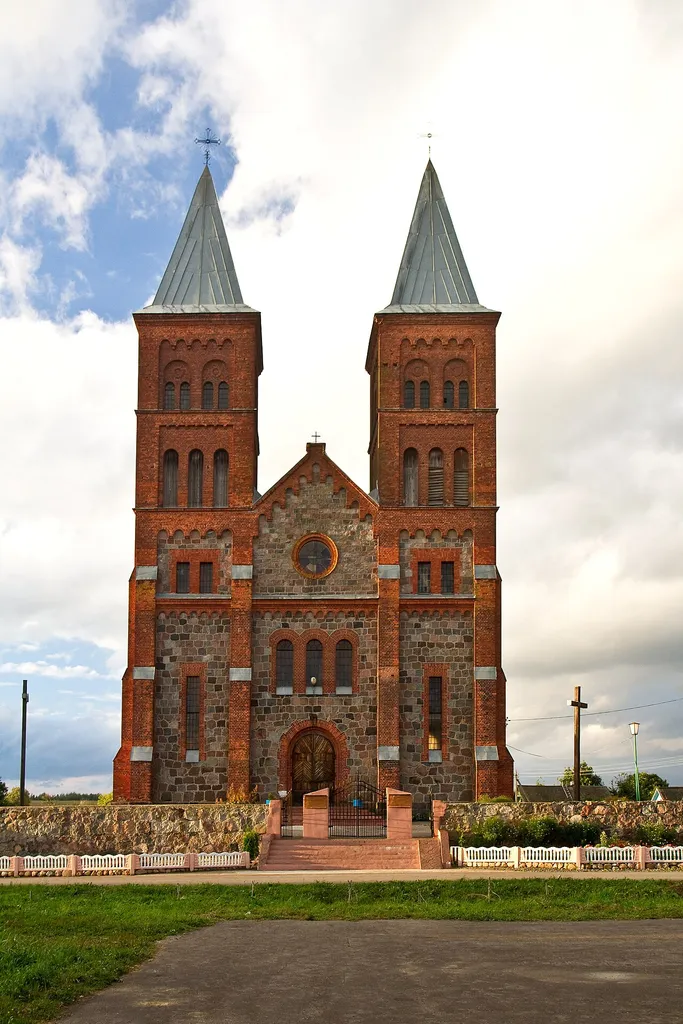 Catholic church of the Corpus Christi. Ikaźń village, Brasłaŭ district, Viciebsk province, Belarus.