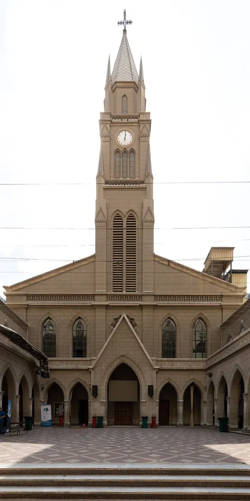 Entrance of the north side of the Kasr El Dobara Evangelical Church, Cairo, Egypt