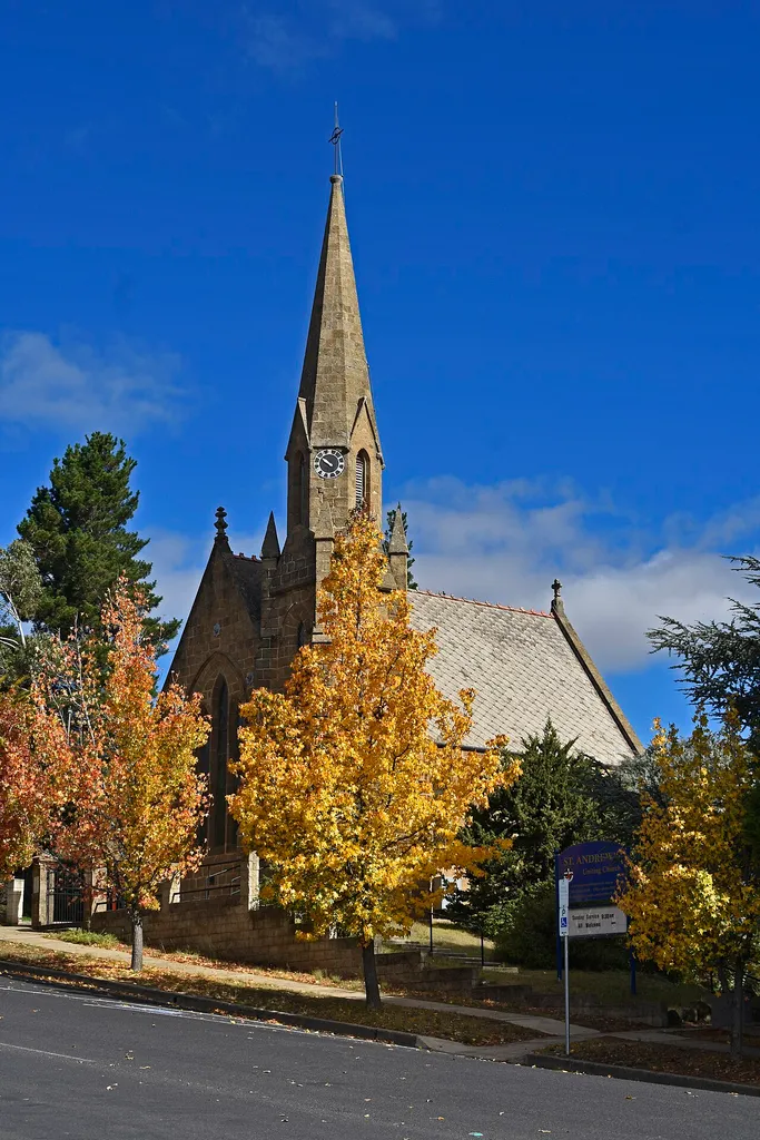 St Andrew's Uniting church seen from the northeast, Cooma, New South Wales, Australia