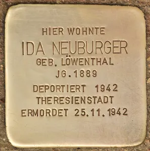 Stolperstein dedicated to Ida Neuburger