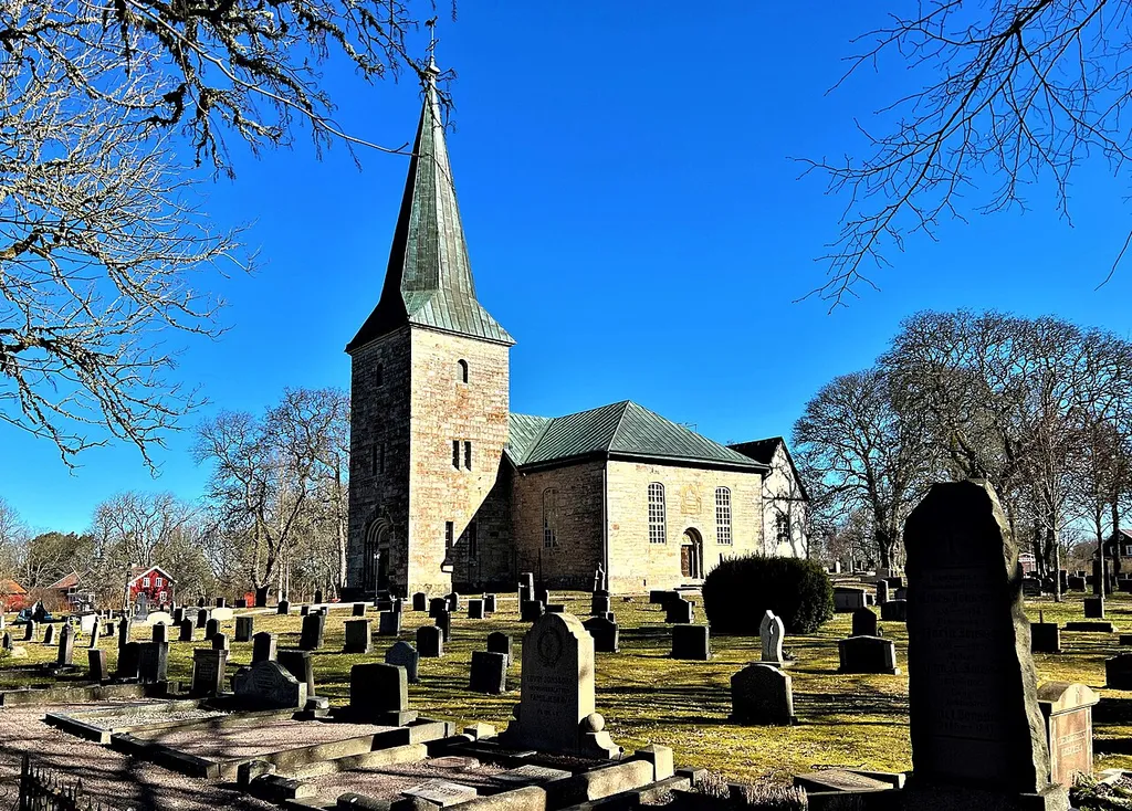 Forshem Church in Forshem, Götene Municipality, Västra Götaland County, Sweden, in April 2023.