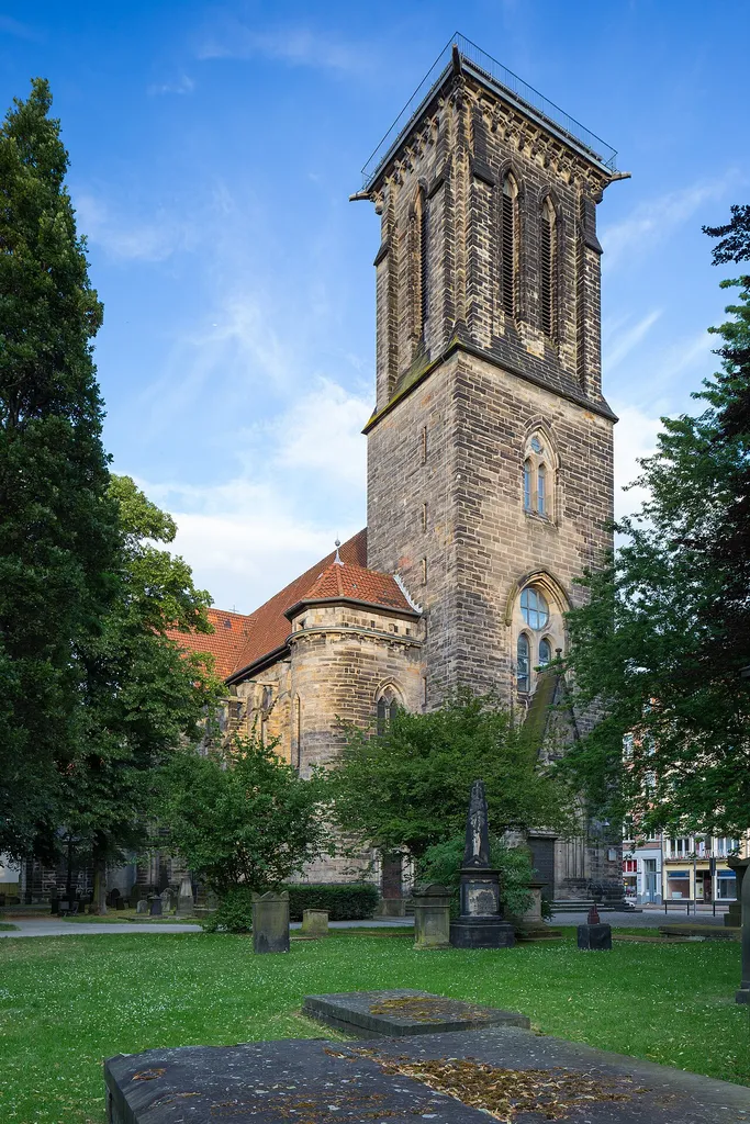 Gartenkirche church and Gartenfriedhof cemetery located at Marienstrasse in Hanover, Germany.