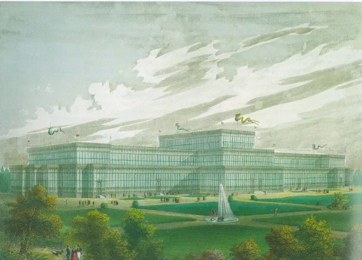 Der Münchner Glaspalast, errichtet zur Ersten Allgemeinen Deutschen Industrieausstellung, 1854