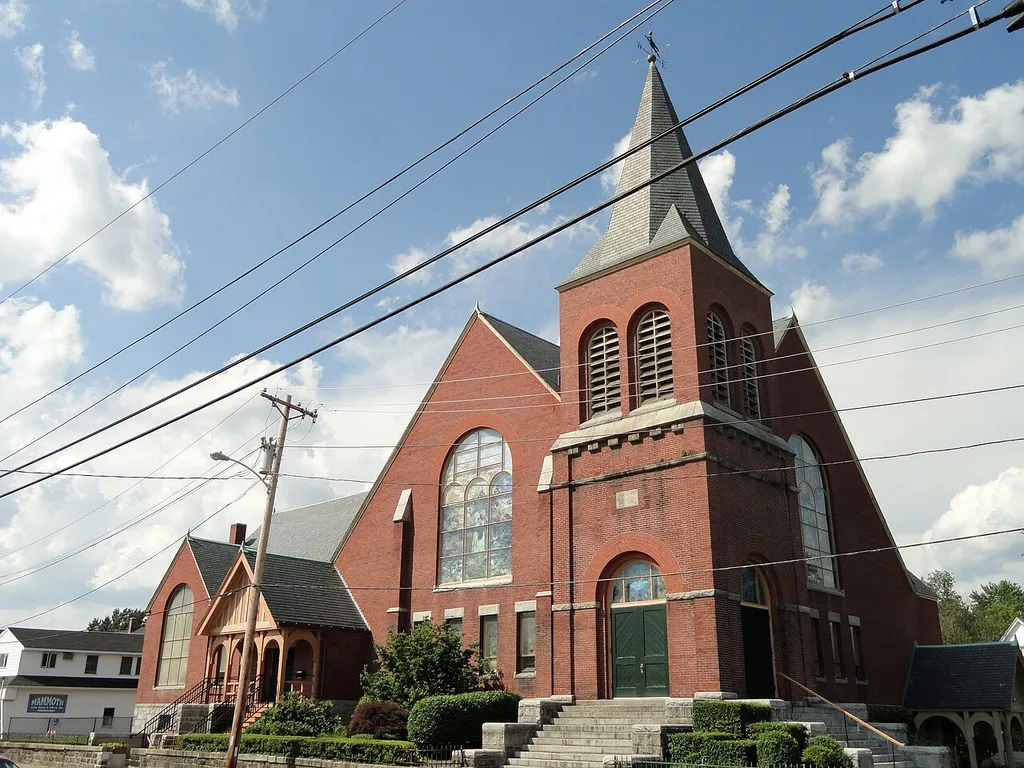 Pawtucket Congregational Church, located at 15 Mammoth Road, Lowell, Massachusetts. Listed on the National Register of Historic Places in Lowell, Massachusetts.