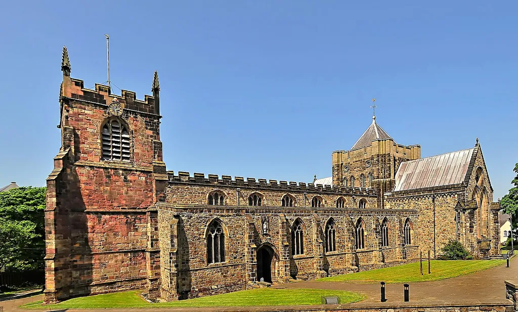 North Wales. Bangor cathedral, St. Deiniol. The sky really was as blue as shown here on that day and I’m pleased I managed the fit the full length of the cathedral in one shot.