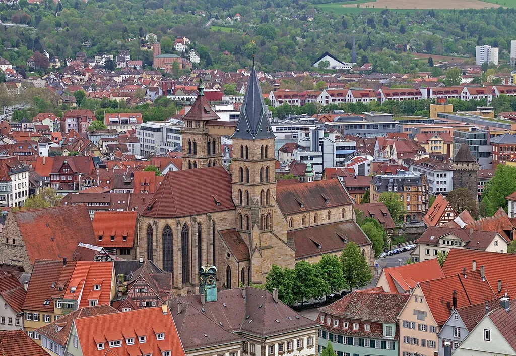 The town church St. Dionys in Esslingen as seen from the castle.