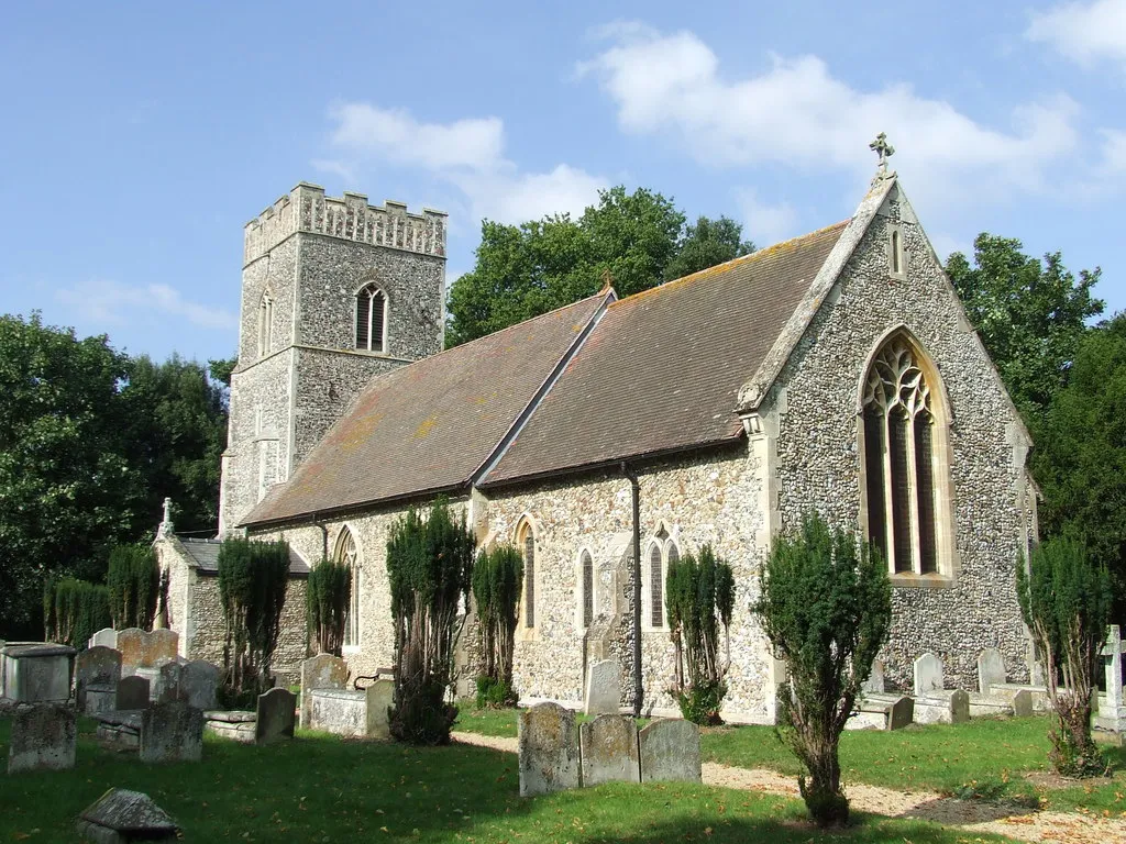 St Mary's parish church, Bentley, Suffolk, seen from the southeast