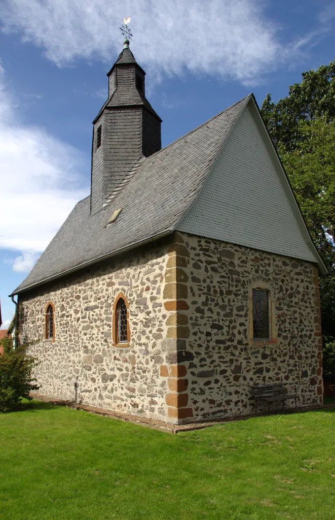 Protestant church in Wettsaasen, Muecke, Hesse, Germany