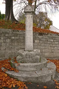 Market Cross Beside South Gate To Church Of St Ricarius