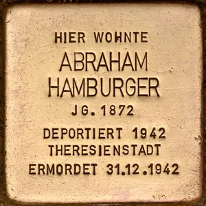 Stolperstein dedicated to Abraham Hamburger