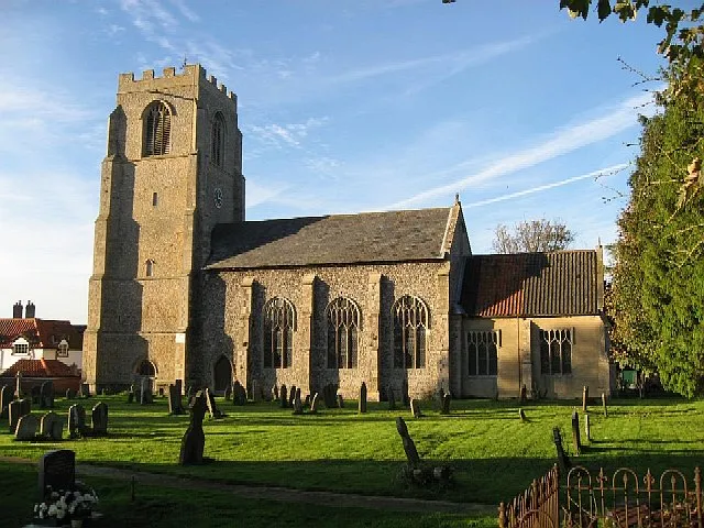 St Andrew's parish church, Holme Hale, Norfolk, England, seen from the south