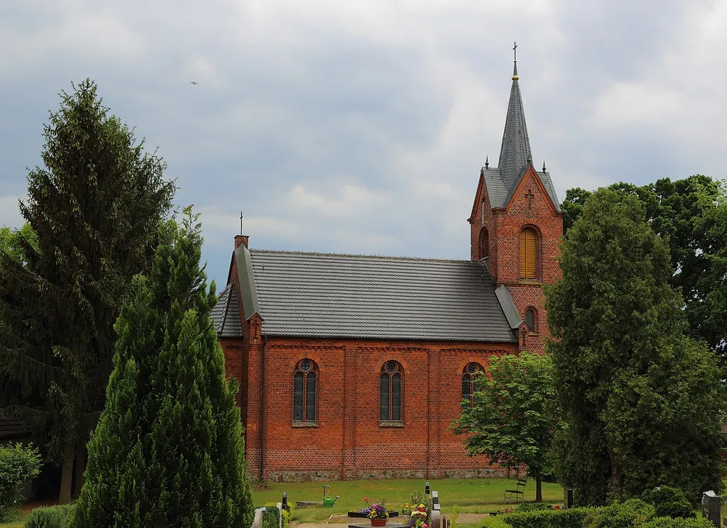 Protestant church (Dorfkirche) in Schwielochsee-Mochow, Landkreis Dahme-Spreewald, Brandenburg, Germany.