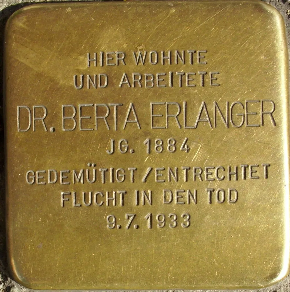 Stolperstein dedicated to Berta Erlanger