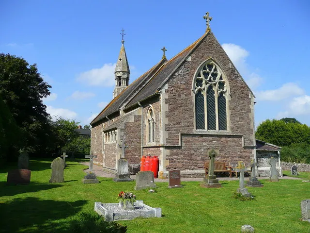 St. Michael and All Angels' church, Little Marcle East end. Note the tiny spire atop the turret.