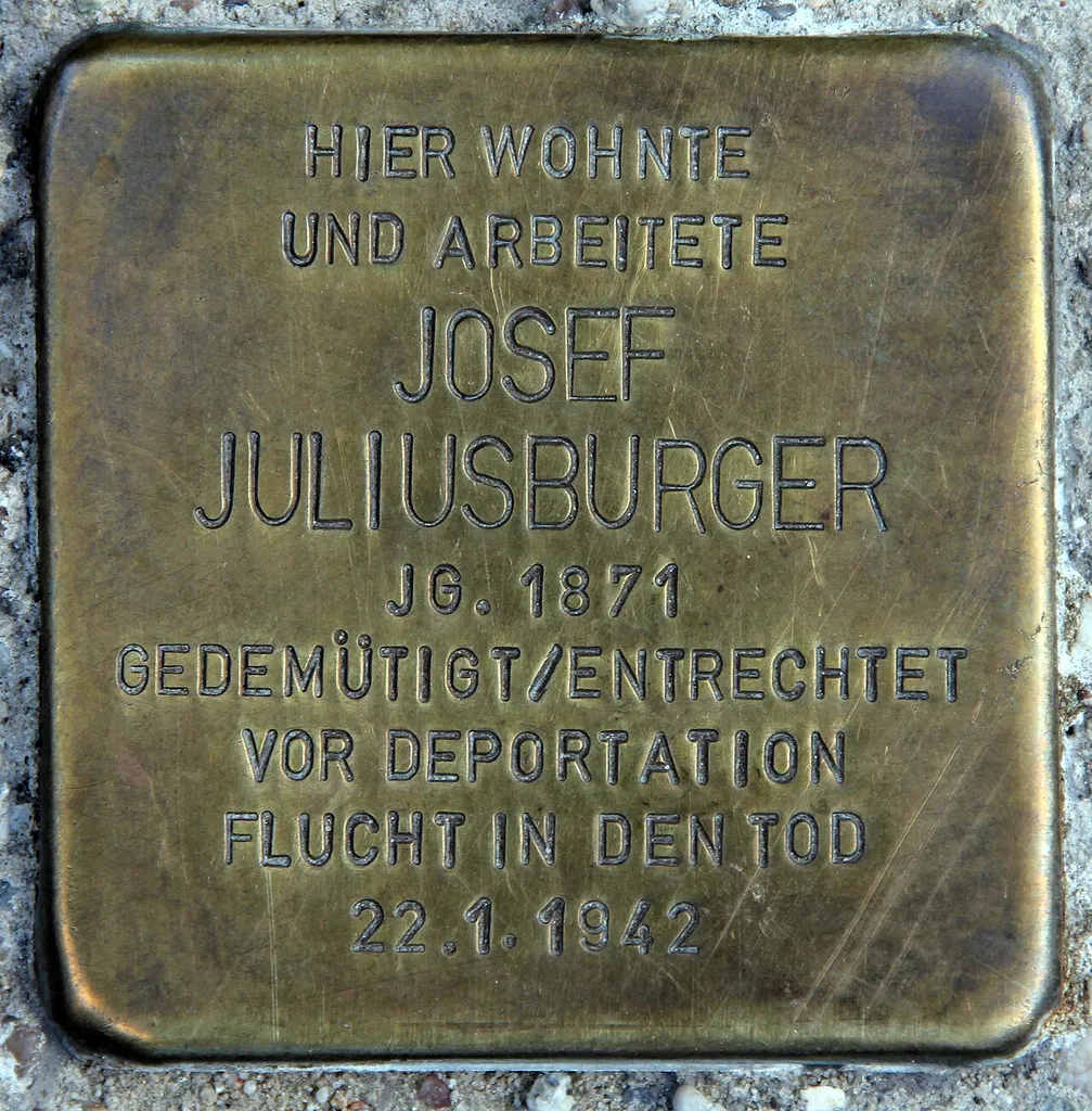 "Stolperstein" (stumbling block), Josef Juliusburger, Littenstraße 3, Berlin-Mitte, Germany