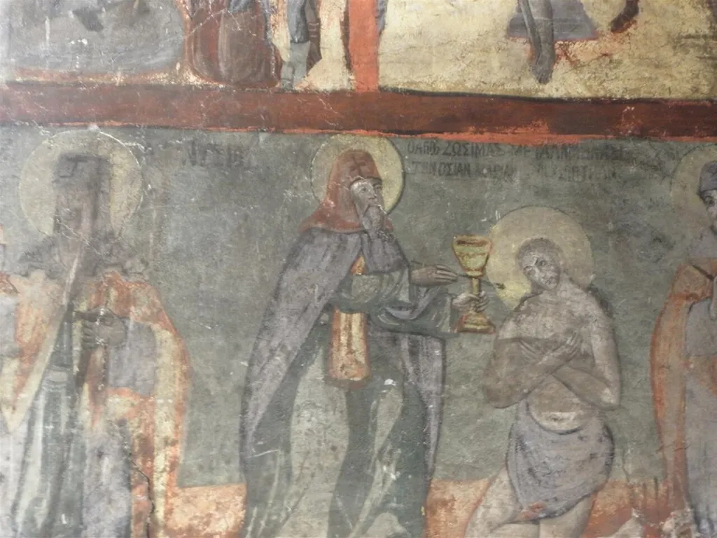 Painting at st. John church, Ano Loutraki, Almopia, Greece