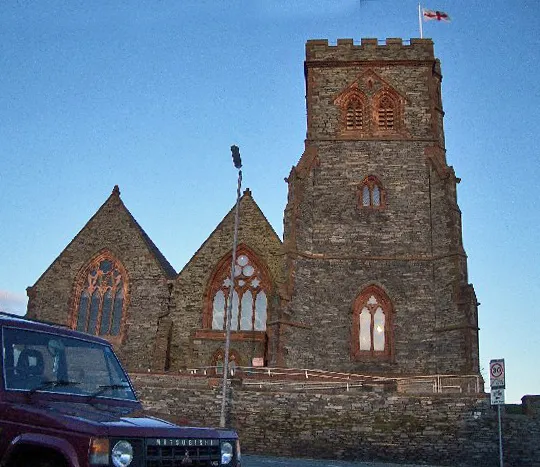 St George's parish church, Barrow-in-Furness, Cumbria, seen from the southwest from St George's Square car park