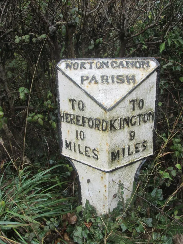 Old Milepost by the A480, Norton Canon Parish