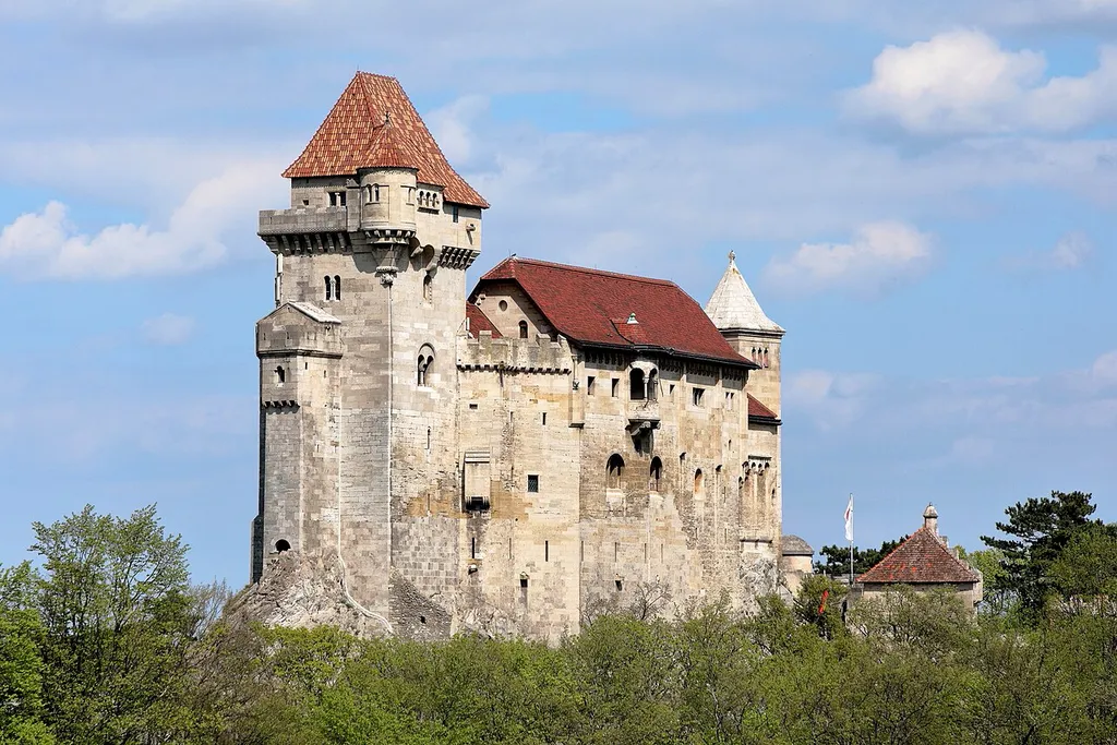Southwest view of Liechtenstein Castle in Maria Enzersdorf, Lower Austria.
