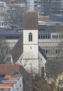 reformed town church with tombs