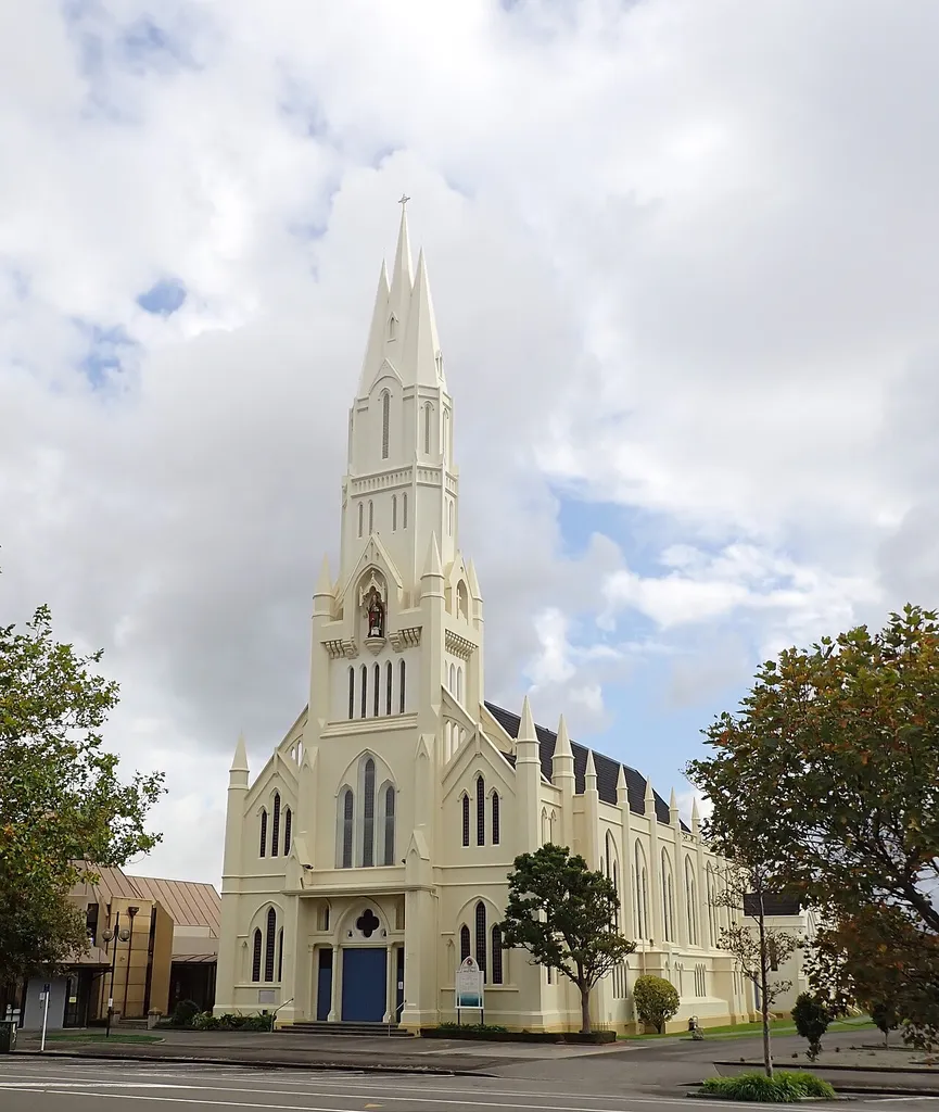 Cathedral of the Holy Spirit, Palmerston North, New Zealand. Opened in 1925 as St Patrick's Church and was rededicated to the Holy Spirit as the cathedral when the diocese was established in 1980. In 1988 the cathedral was renovated, added to and reordered. The building was designed by the notable architect Frederick de Jersey Clere.