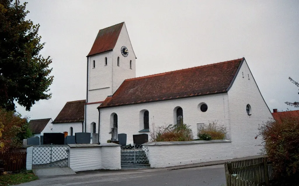 Roman Catholic St Magnus church (St.-Magnus-Kirche) in Schorn, part of Pöttmes, District Aichach-Friedberg, Bavaria, Germany. The church is a listed cultural heritage monument.