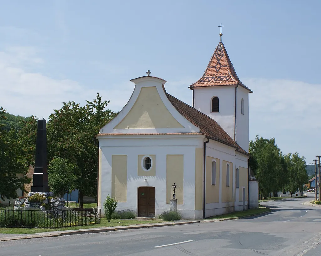 Milovice, a village in Břeclav District, Czech Republic, church of St Oswald.