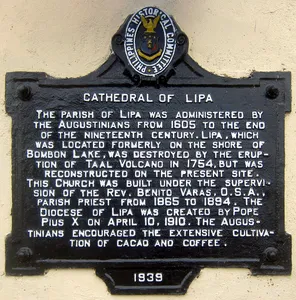 Cathedral of Lipa historical marker