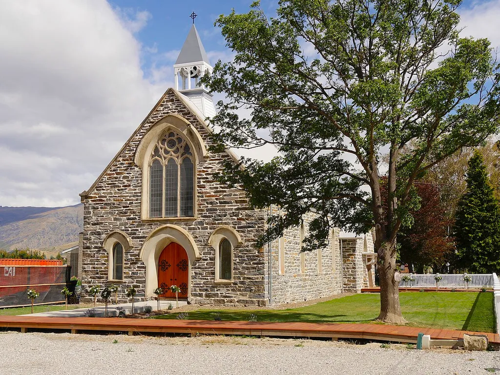 St John's Presbyterian Church (front side), 24 Inniscort Street and Sligo Street, Cromwell, Central Otago District, Otago Region, South Island, New Zealand (build 1874) (Historic Place Category 2, List Number: 2131, Date Entered: 2.2.2013)