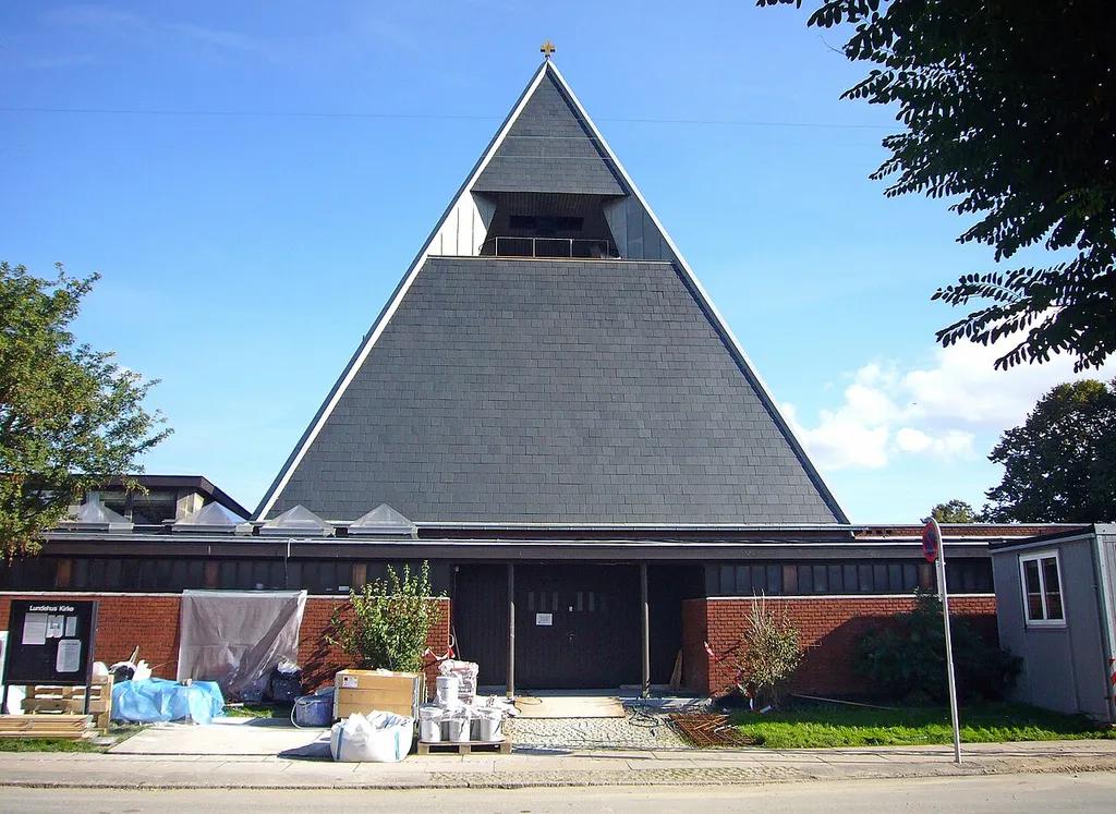 Lundehus Kirke, Copenhagen, Denmark. Lundehus Kirke during remodelling.