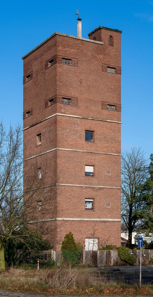 Former water tower of the new freight station in Moers