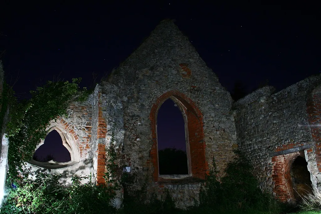 The Ruins of St. Peter's Church Alresford, Essex (taken at night)