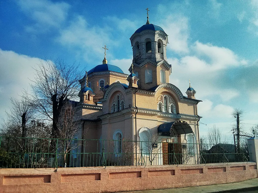 Nativity of the Virgin Mary church seen from north-west