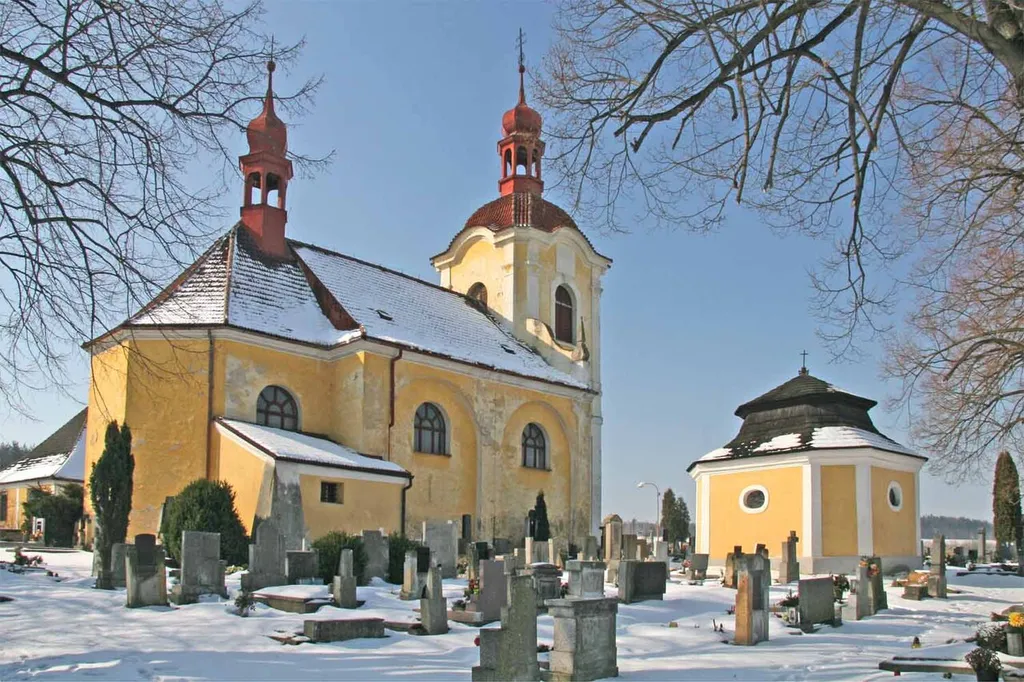 Baroque church of SS Peter and Paul in Zdechovice, Czech Republic.