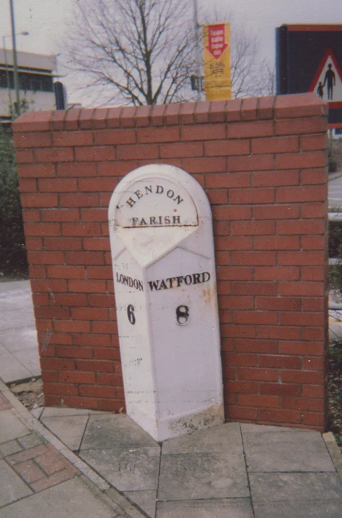 Milestone (Watford 8 London 6) 25 Yards North Of Junction With Goldsmith Avenue