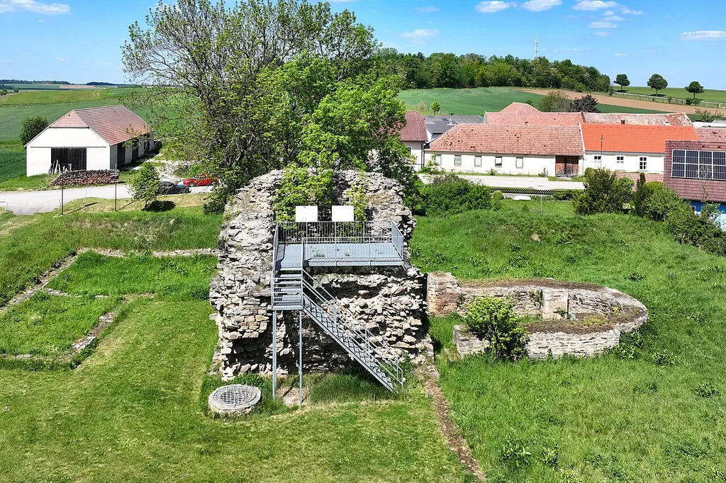 South view of the Sachsendorf castle ruins in Lower Austria.