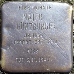 Stolperstein dedicated to Maier Günzburger