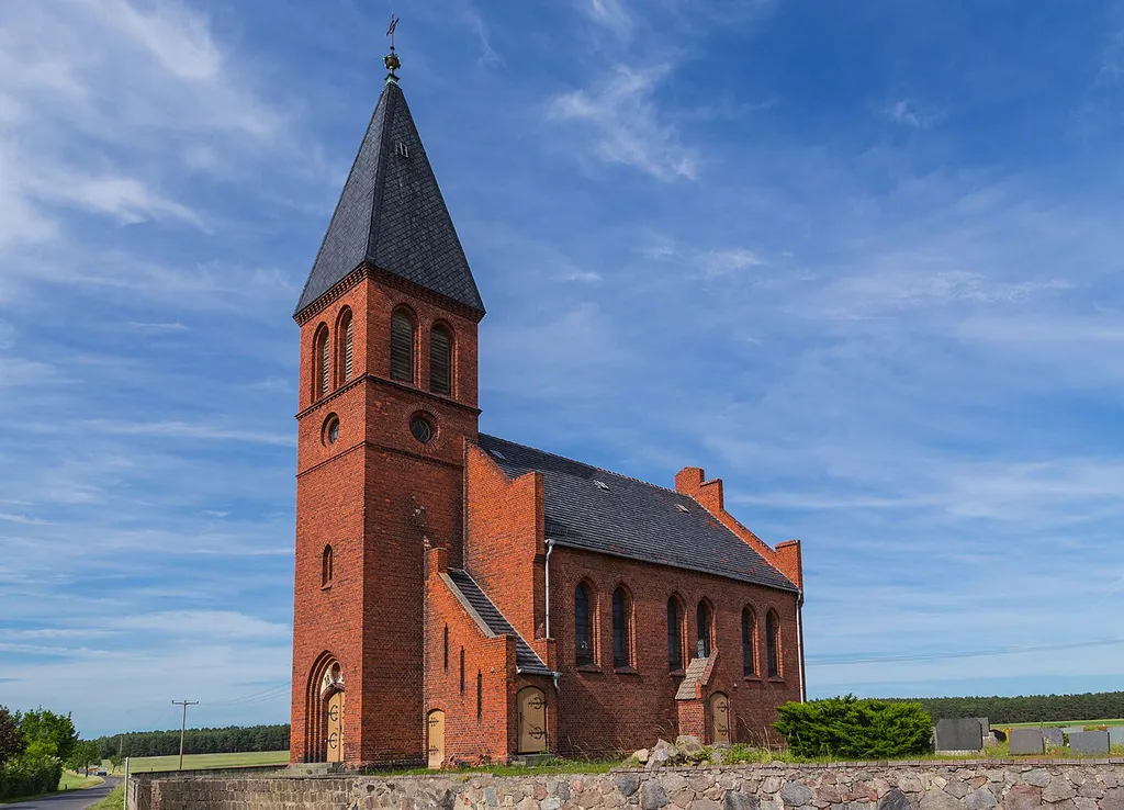 The Protestant Village Church (Dorfkirche) of Groß Briesen, district of Friedland, Landkreis Oder-Spree, Brandenburg, Germany.