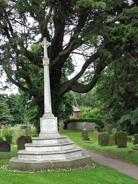 St Mary's church - war memorial The war memorial is located beside the footpath that traverses the churchyard of St Mary's, linking Black Street with White Street a short distance further to the east. St Mary's tower and nave > https://www.geograph.org.uk/photo/853277 - https://www.geograph.org.uk/photo/853309 - https://www.geograph.org.uk/photo/853375 date from the 15th century but the chancel - with its monument to Jonathan Dawson, a 19th century rector, in form of an Easter Sepulchre > https://www.geograph.org.uk/photo/853321. The artist is T. Earp, who also sculpted the decoration around the chancel arch > https://www.geograph.org.uk/photo/853314 - https://www.geograph.org.uk/photo/853318 and the stone pulpit - was built in the 1850s by the little known architect, Philip Boyce. The east window is by Hardman &amp; Co (1860s) > https://www.geograph.org.uk/photo/853329. Both north and south aisle east windows display C15 stained glass > https://www.geograph.org.uk/photo/853339 - https://www.geograph.org.uk/photo/853356 - this beautiful selection, mainly by the Norwich School, is the most noteworthy feature of St Mary's but there is also one of only 40-odd seven sacrament fonts dating from the 15th century, which has retained some of the original colouration > https://www.geograph.org.uk/photo/853380 - https://www.geograph.org.uk/photo/853385. The benches have C15 poppyheads, some with carved figures and faces > https://www.geograph.org.uk/photo/853365 - https://www.geograph.org.uk/photo/853369 and a small heart-shaped brass to Robert Alen (d. 1487) is on the chancel floor > https://www.geograph.org.uk/photo/853360. The church is open every day. For more information see: http://www.norfolkchurches.co.uk/martham/martham.htm In the churchyard, just north of the east wall, the grave of David and Anna Hinderer (18271870), Anglican missionaries who spent 17 years in Ibadan, Nigeria, can be found > https://www.geograph.org.uk/photo/853302. Anna