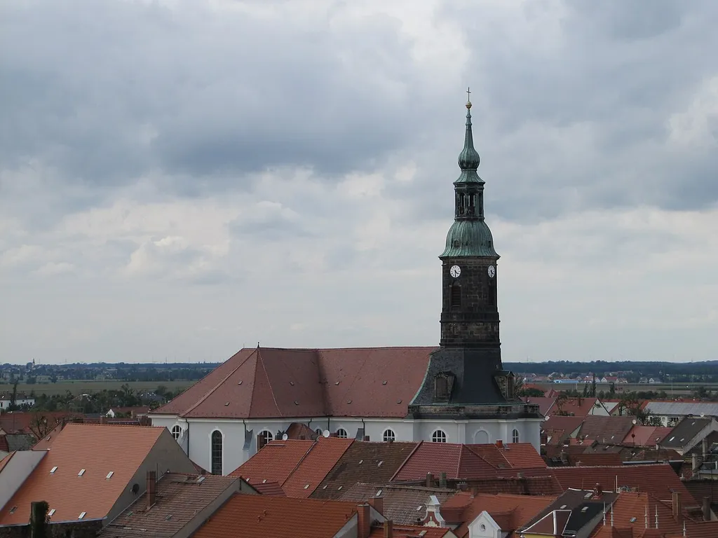 Marienkirche Großenhain - Ansicht über den Dächern Großenhains aus südöstlicher Richtung