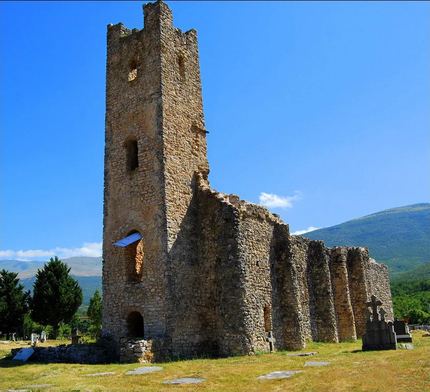 Pre-Romanic Holy Salation church at the source of river Cetina